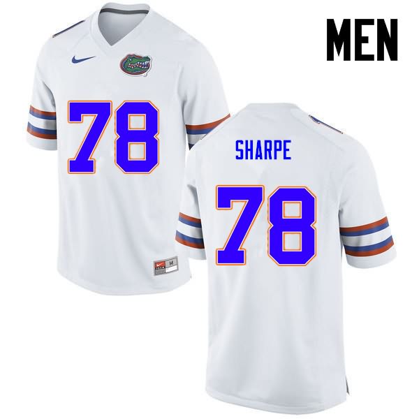 Men's NCAA Florida Gators David Sharpe #78 Stitched Authentic Nike White College Football Jersey UDB8565MH